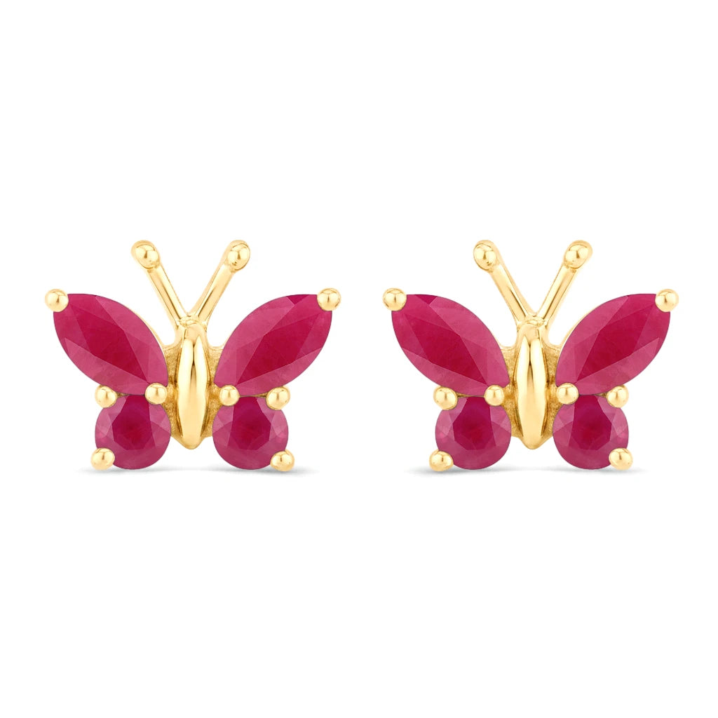 Marquise Round Cut Butterfly Stud Earrings