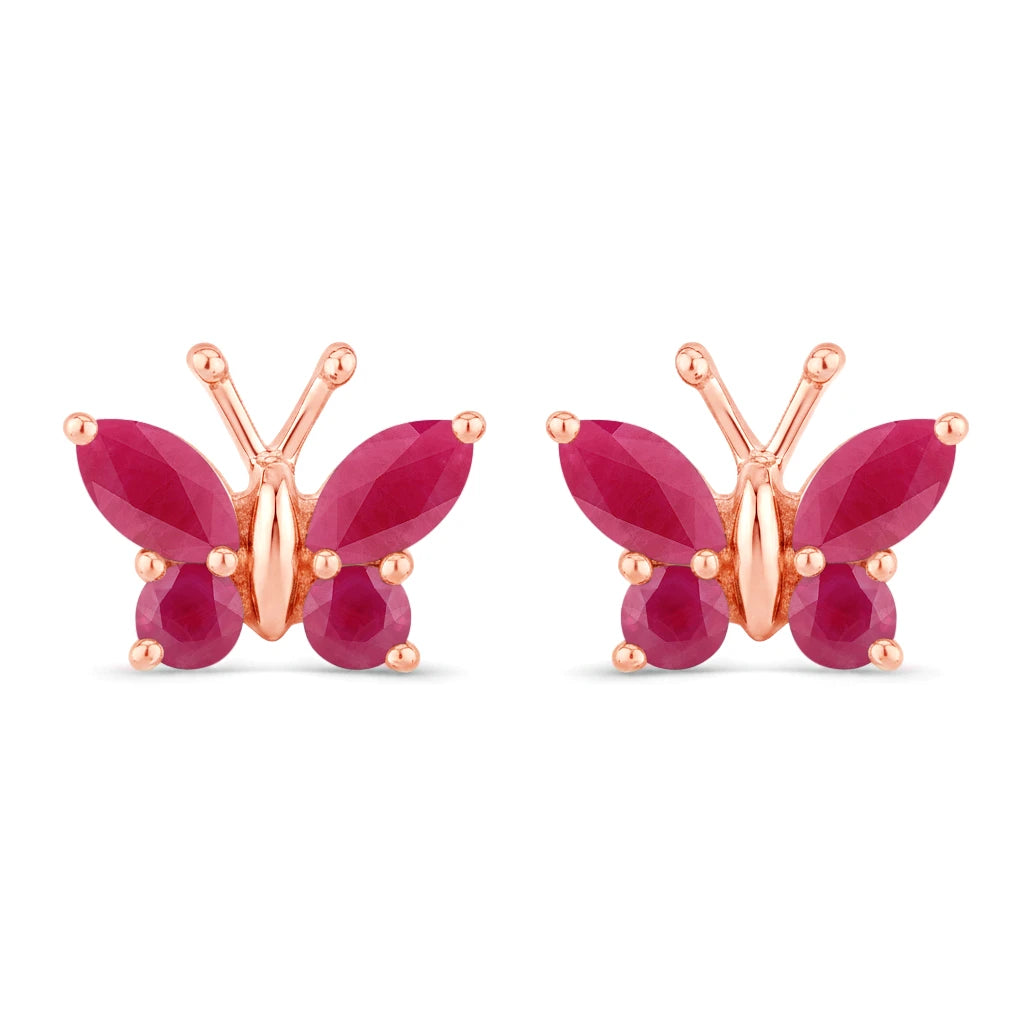 Marquise Round Cut Butterfly Stud Earrings