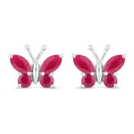 Marquise Round Cut Butterfly Stud Earrings
