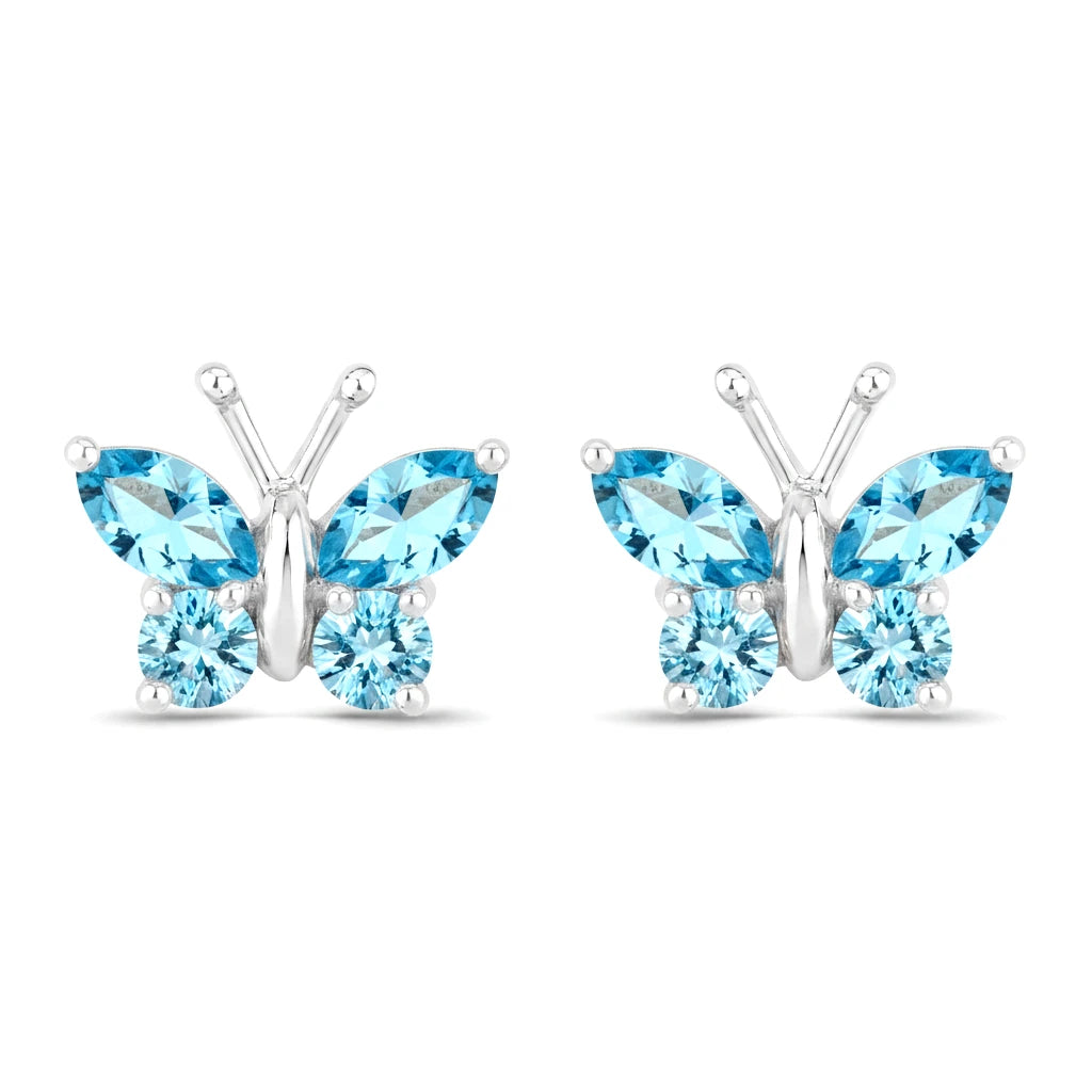 Marquise Round Cut Butterfly Stud Earrings