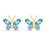 Marquise Round Cut Butterfly Stud Earrings
