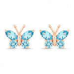 Marquise Round Cut Butterfly Stud Earrings