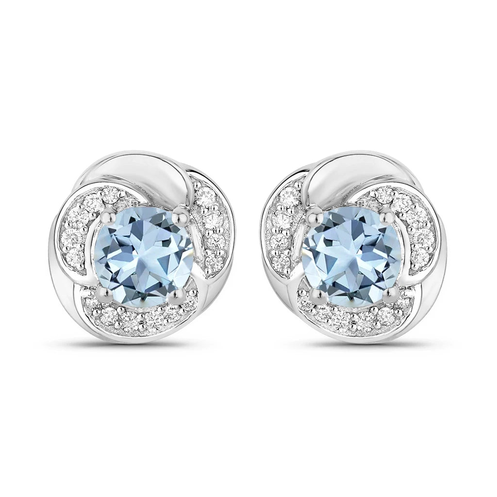 Round Cut Diamond Halo Stud Earrings