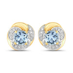 Round Cut Diamond Halo Stud Earrings