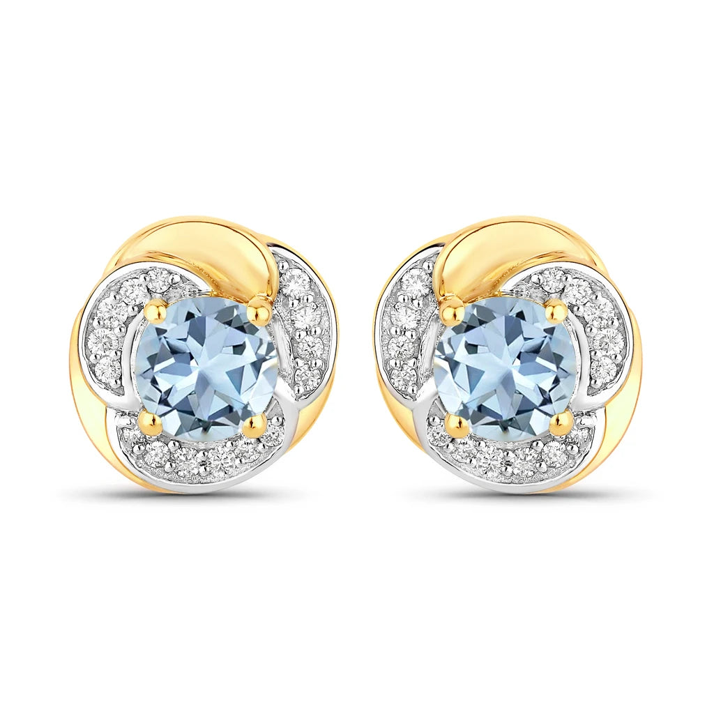 Round Cut Diamond Halo Stud Earrings
