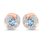 Round Cut Diamond Halo Stud Earrings