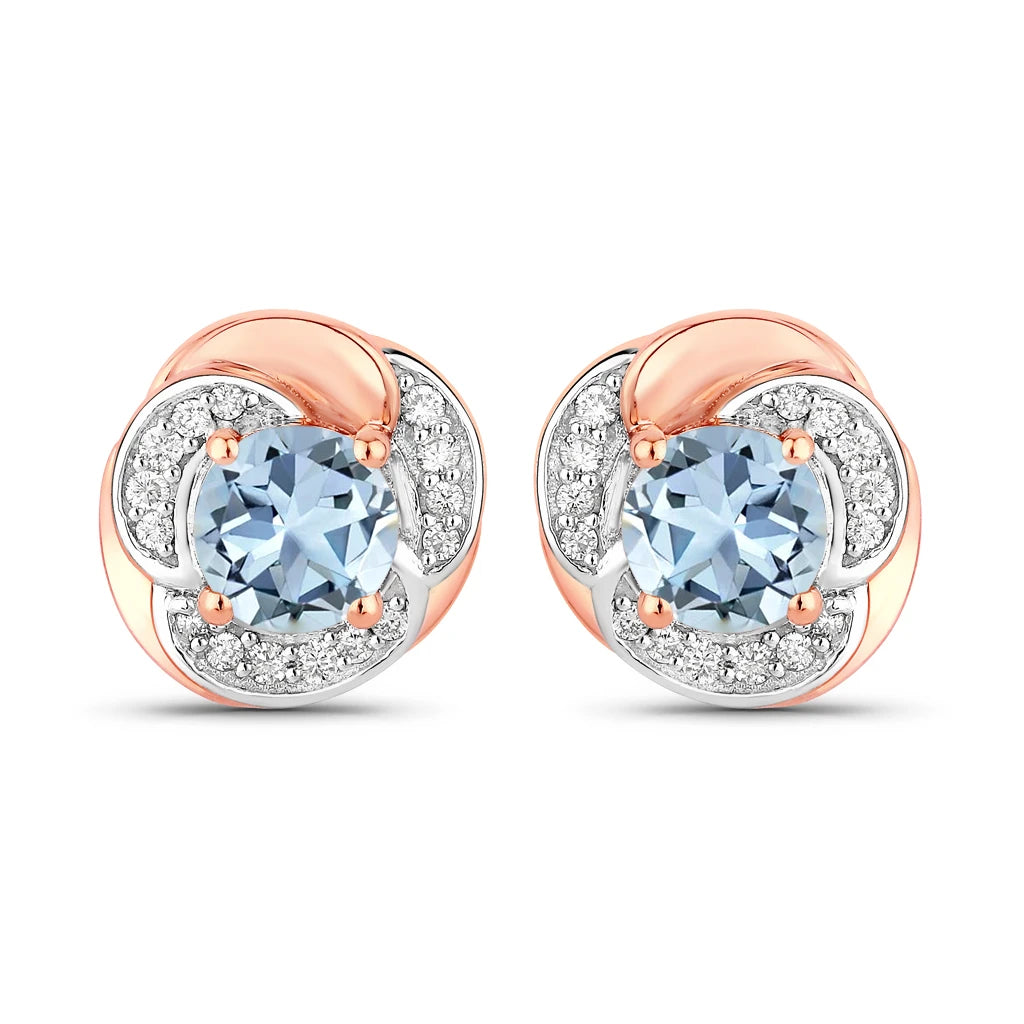 Round Cut Diamond Halo Stud Earrings