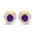 Round Cut Diamond Halo Stud Earrings