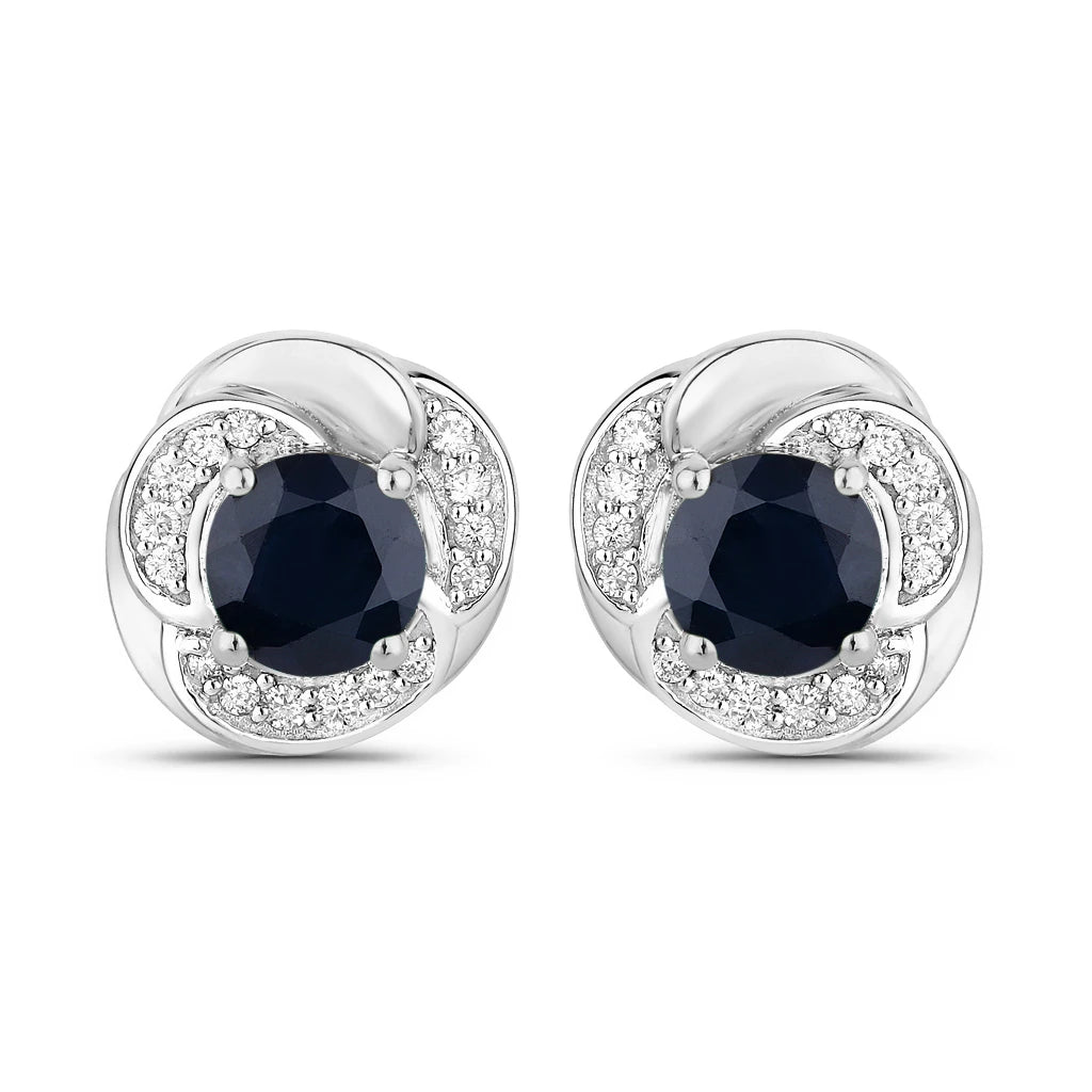 Round Cut Diamond Halo Stud Earrings
