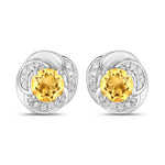 Round Cut Diamond Halo Stud Earrings