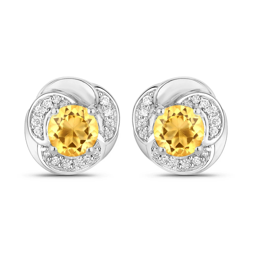 Round Cut Diamond Halo Stud Earrings