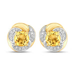 Round Cut Diamond Halo Stud Earrings