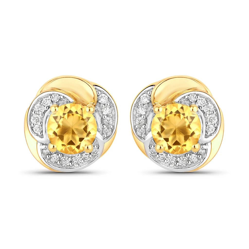 Round Cut Diamond Halo Stud Earrings