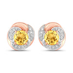 Round Cut Diamond Halo Stud Earrings