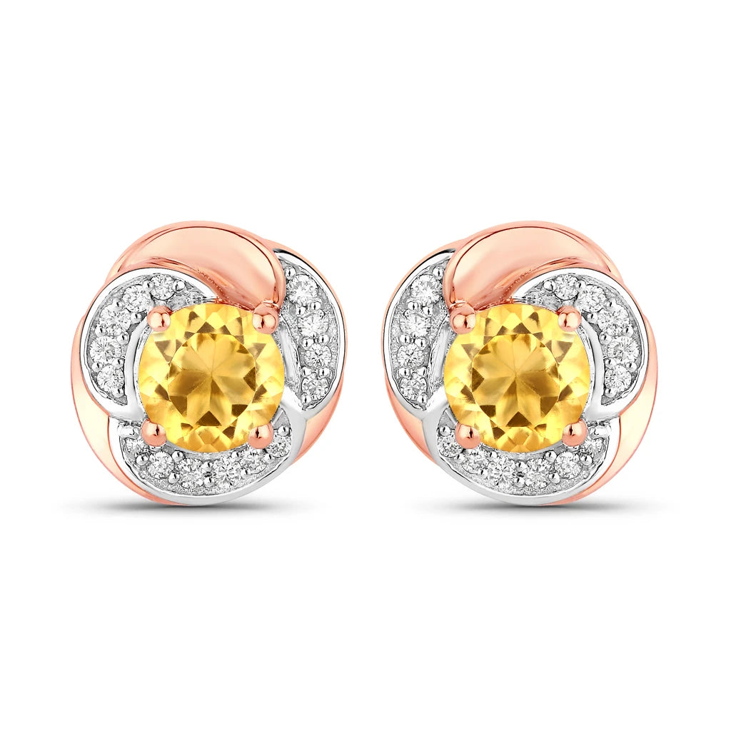 Round Cut Diamond Halo Stud Earrings