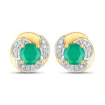 Round Cut Diamond Halo Stud Earrings