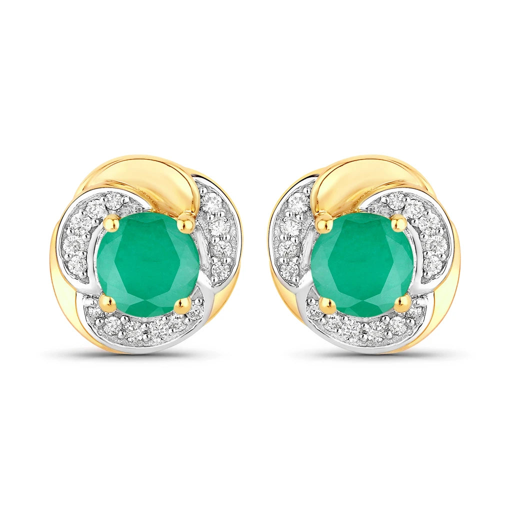 Round Cut Diamond Halo Stud Earrings