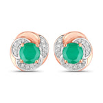 Round Cut Diamond Halo Stud Earrings