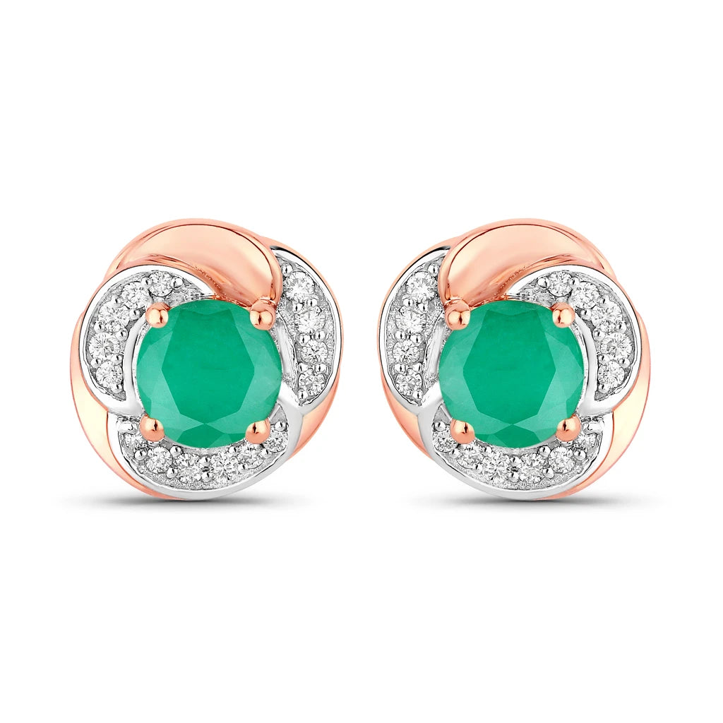 Round Cut Diamond Halo Stud Earrings