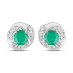 Round Cut Diamond Halo Stud Earrings