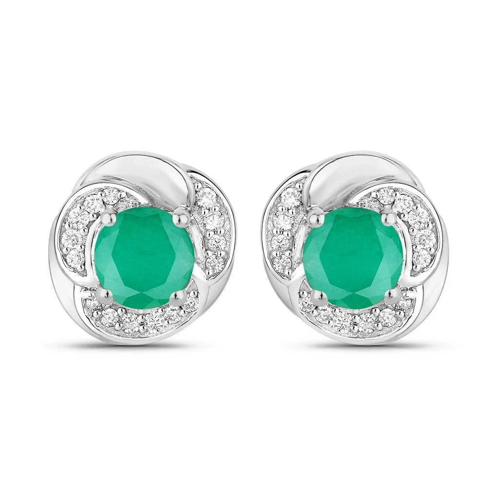 Round Cut Diamond Halo Stud Earrings