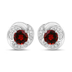 Round Cut Diamond Halo Stud Earrings