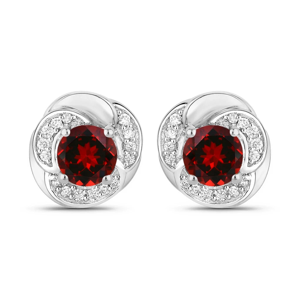 Round Cut Diamond Halo Stud Earrings