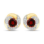 Round Cut Diamond Halo Stud Earrings