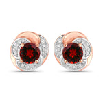 Round Cut Diamond Halo Stud Earrings