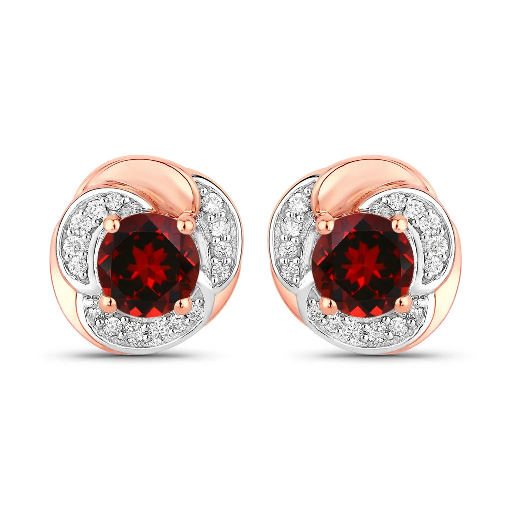 Round Cut Diamond Halo Stud Earrings