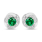 Round Cut Diamond Halo Stud Earrings