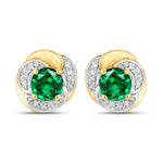 Round Cut Diamond Halo Stud Earrings