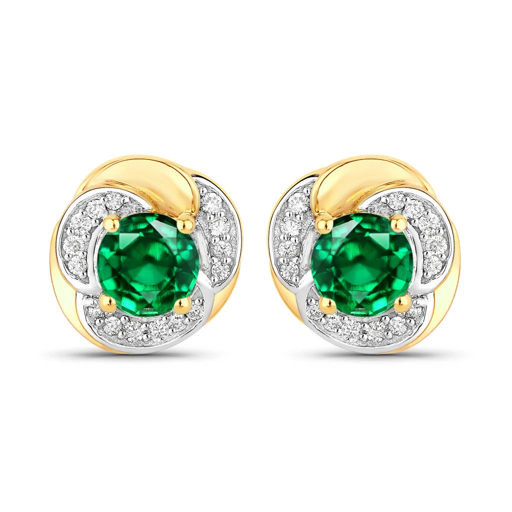Round Cut Diamond Halo Stud Earrings