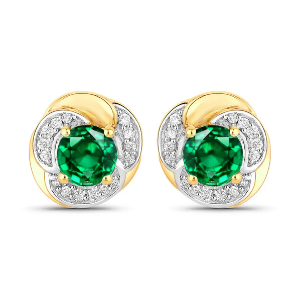Round Cut Diamond Halo Stud Earrings