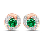 Round Cut Diamond Halo Stud Earrings