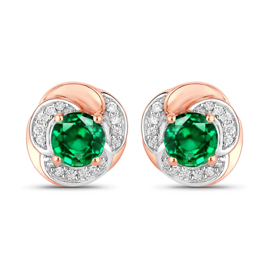 Round Cut Diamond Halo Stud Earrings