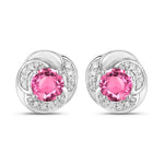 Round Cut Diamond Halo Stud Earrings