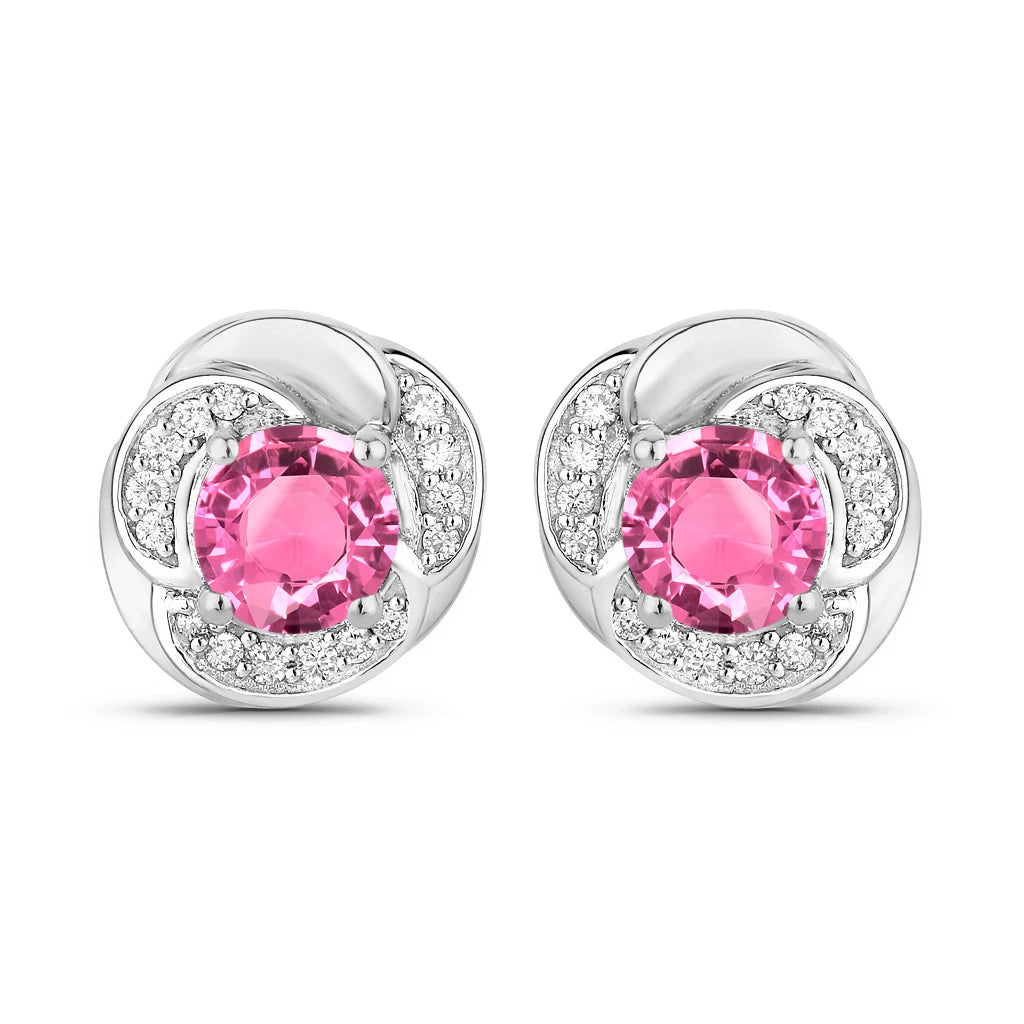 Round Cut Diamond Halo Stud Earrings