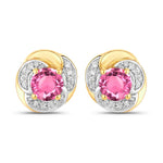 Round Cut Diamond Halo Stud Earrings