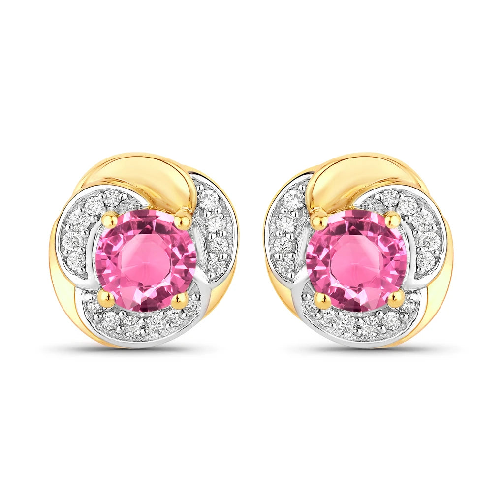 Round Cut Diamond Halo Stud Earrings