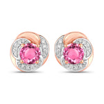 Round Cut Diamond Halo Stud Earrings