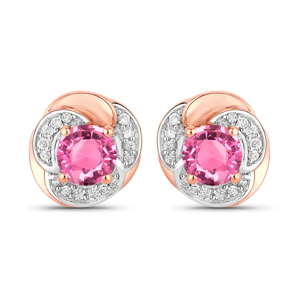 Round Cut Diamond Halo Stud Earrings