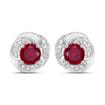 Round Cut Diamond Halo Stud Earrings