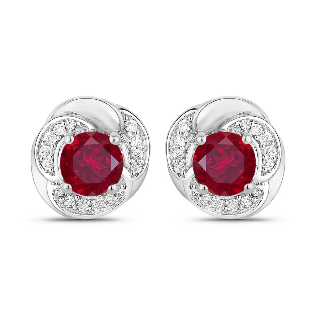 Round Cut Diamond Halo Stud Earrings
