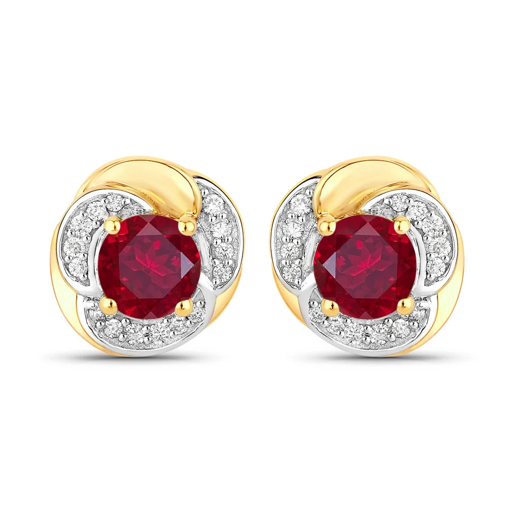 Round Cut Diamond Halo Stud Earrings