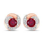 Round Cut Diamond Halo Stud Earrings