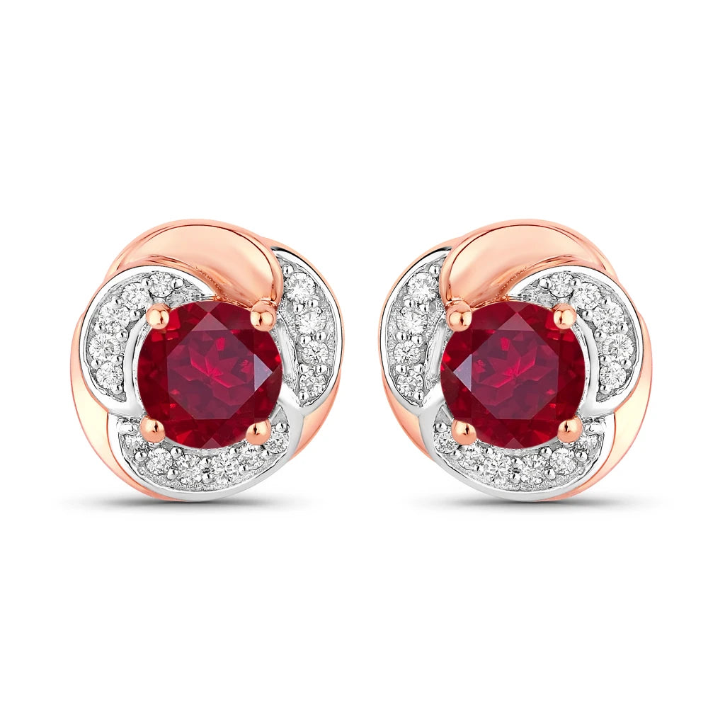 Round Cut Diamond Halo Stud Earrings