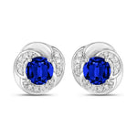 Round Cut Diamond Halo Stud Earrings