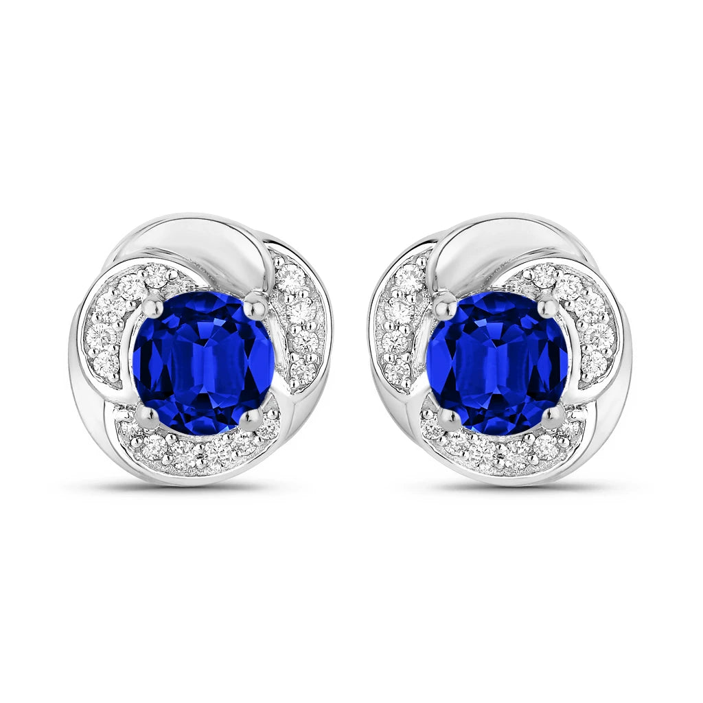 Round Cut Diamond Halo Stud Earrings