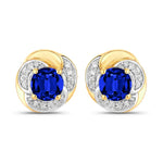 Round Cut Diamond Halo Stud Earrings